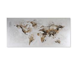 Casablanca Mapa del mundo marrón/gris/blanco 150 x 70 cm