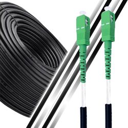 Elfcam® - Cable de Fibra Óptica para Instalaciones en Exterior 5,0mm, SC/APC a SC/APC Monomodo Simplex 9/125µm OS2, Compatible con Fibra Óptica de FTTH, 100M