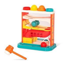 B. toys – Juguete para Golpear – 4 Bolas de Colores y 1 Martillo – Golpea y Juega – Juguete Educativo para niños – 12 Meses + – Whacky Ball - Rojo