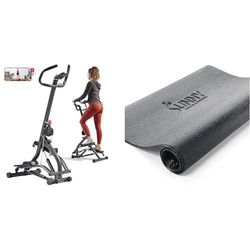Sunny Health & Fitness Stepper con Manubrio per Casa, Attrezzo per Esercizi a Lunga Distanza e Protezione in Schiuma per Palestra in Casa