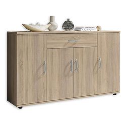Stella Trading Lilly Confortável na aparência de carvalho Sonoma, aparador moderno com muito espaço de armazenamento para a sua sala de estar, 30 T x 118 B x 70 H Schubladen, 30 P x 118 An x 70 cm (1