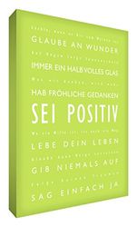 Little Helper BP2436-02G Feel Good Art Tableau sur toile avec citations optimistes en langue allemande Typographie moderne Vert tendre 91 x 60 cm