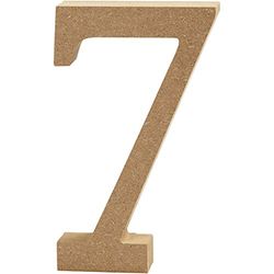 Creativ Decoratienummer "7", MDF, 13 x2 cm, bruin