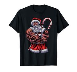 Babbo Natale Palestra Muscoli Vacanza Natale Idea Regalo Maglietta