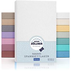 Julius Zöllner 8380313100 Jersey Hoeslaken, Dubbelpak Voor Het Kinderbed, Maat 60 x 120/70 x 140, Wit
