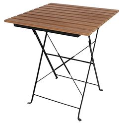 Bolero Faux Wood Bistro Table Square 600mm Powder Coated Steel and Polywood