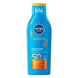NIVEA SUN Latte Solar Protect & Bronze FP 50 200 ml, solkräm 50 för gyllene solbränna, intensiv och jämn, solskydd 50 med melaninaktivator