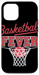 Basketball Fever Bold Red White Hoop Basketball Fan Case for iPhone 12/12 Pro