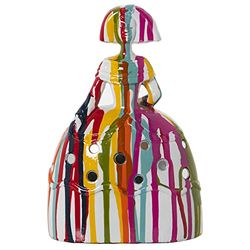 DRW Figura di una menina in resina con un graffiti in multicolore 14x9x21cm