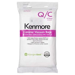 Kenmore Canister Vacuum Bags, Paper, White, 6 Pack