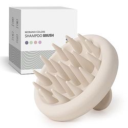 ZMCLG Shampooborstel voor peeling en hoofdmassage, siliconen kam, verzorging van haarwortels, hoofdmassageborstel [nat en droog], hoofdmassageborstel, wit