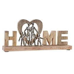 DKD Home Decor Figura Decorativa, Alluminio, Marrone e Argento, Estándar