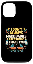 Baby Twins Announcement Funny Twin Dad Father's Day Case for iPhone 12/12 Pro