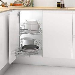 Menage Confort Halvvägs 180 ° kökshörnfack, Metall, Bredd Dörr 500mm / Hög Produkt 630-730mm