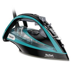 Tefal Plancha de vapor Ultimate Pure FV9844, 3200 W, filtro microcalco, suela Durilium Airglide Autoclean, apagado automático, 0,35 litros, 31,6 x 15,1 x 16,3 cm, negro/azul