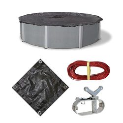 Blue Wave Defender Rond au-Dessus de Sol Robuste en Maille d'hiver pour Piscine 28' Noir