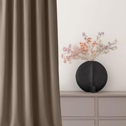 ROOM99 Tenda con nastro arricciato, Aura, 180 x 260 cm, larghezza x altezza, moderna, Curtain per soggiorno, camera da letto, Nugat, 1 pezzo