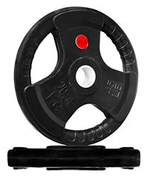 Signature Fitness Olympic - Piastra in ghisa da 5,1 cm, per allenamento di forza e sollevamento pesi, stile rivestimento in gomma, 20,4 kg, coppia