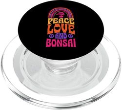 Paz, amor y bonsái, arco iris bohemio PopSockets PopGrip para MagSafe