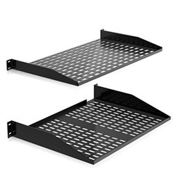 19-Inch 1U+2U Server Rack Shelves - Universal Device Server Rack Mounting Tray, For Good Air Circulation, Cantilever Mount, Wall Mount Rack, Computer Case Mounting Tray, Black
