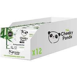 The Cheeky Panda Toalhetes húmidos para bebé | 720 unidades (embalagem de 12), feito de bambu, base de água e sem perfume sem PFAS