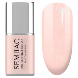 Semilac One Step Glossy S258 Vernis à Ongles UV 3 en 1 Naked Glitter Peach 7 ml