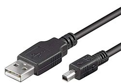 PremiumCord USB - Mini USB Mitsumie verbindingskabel 2m, USB A stekker naar Mini B stekker Mitsumie, USB 2.0 High Speed datakabel, 4Pins, AWG28, kleur zwart, lengte 2m