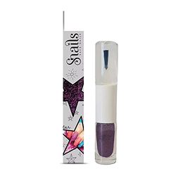 Snails 510218 Children's Glitter Nail Polish, 2-in-1, Purple, Top Coat & Glitter Powder, Peel-Off Formula, Removable, Water-Based, Safe, Vegan