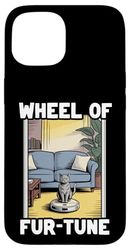 Wheel Of Fur-Tune Cat On Robot Vacuum Cleaner Cat Case for iPhone 15