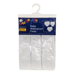 Junior Joy Waterproof Pants, for Baby and Toddler, Protective, 100% PVC, Pack of 3 - White