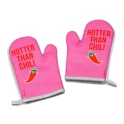 Fisura Guanti da forno originali "Hotter Than Chili", 2 guanti da forno per cucinare, guanti da barbecue stampati, guanti resistenti al calore con passante per appenderlo.