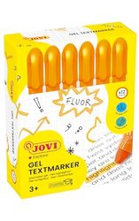 Jovi - JOVI!NEON Gel Marker, Doos met 12 sticks markeerstiften, Oranje Kleur, Droogt niet uit, Vlekt niet uit bij het schrijven of bloedt niet door papier, Glutenvrij, (1815)