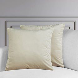 HPD Half Price Drapes Housse de Coussin Heritage en Velours Peluche 45,7 x 45,7 cm – VPYC-198593-CC18PR – Paire, au Lait Cream
