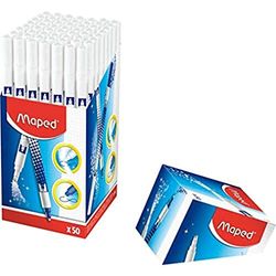 MAPED - burk med 50 återskrivande suddar för blått bläck - oumbärlig i alla väskor!