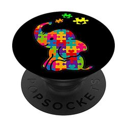 Autism Awareness Elephant Gift Love Sensory Toys Autistic Lo PopSockets PopGrip: Swappable Grip for Phones & Tablets