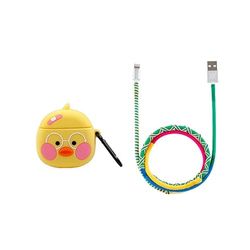 Pack Airpods Skal Form Kyckling Glasögon + kabel Data USB-Lightning Garn Spring