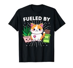 Gato Felicidad Impulsado Por Plantas Chocolate CatFunny Kawaii Camiseta