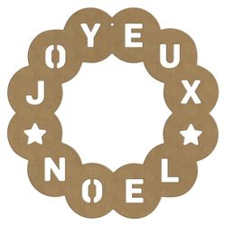 COURONNE RONDS JOYEUX NOEL - 6 MM - 37x37 CM certifié PEFC 100%