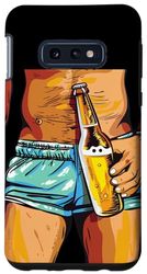 Coque pour Galaxy S10e Costume humoristique homme avec bière à la main et maillot de bain