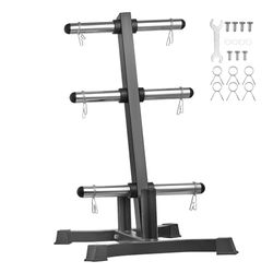 VEVOR Halterschijfhouder, 50,8 mm, L-frame, standaard halterschijfhouder, 454 kg draagvermogen, lange halterstandaard voor thuisgymnastiek, zwart