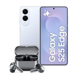 SAMSUNG Galaxy S25 Edge con Galaxy Buds3 Pro Graphite, Auricolari in-ear True Wireless, Smartphone AI con 3 anni di Garanzia del produttore, RAM 12GB, 256GB, 3.900 mAh, Titanium Icyblue