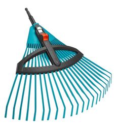 Balai à Gazon réglable Combisystem de Gardena : Balai avec Dents élastiques réglables en Plastique, Largeur de Travail 35 à 52 cm, Travail sans Oscillation (3099-20)
