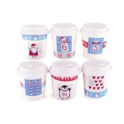 pajoma Advent Calendar Cups, 24 Cups for Filling, Including Stickers and Accessories, Balu