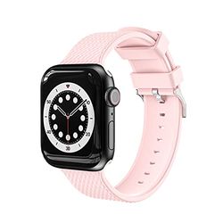 Pulseras deportivas compatibles con Apple Watch de 42 mm, 44 mm, 45 mm, pulseras deportivas de repuesto compatibles con iWatch Series 7 SE 6 5 4 3 2 1 mujeres y hombres (rosa), rosa, 42mm/44mm/45mm