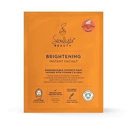 Seoulista Beauty® Brightening Instant Facial™ 30 ml | Maschera viso per pelle secca, macchie scure e pigmentazione | Cura della pelle coreana creata da dermatologi | Infusa con vitamina C e AHA