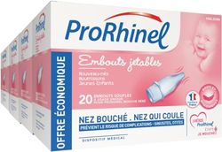 PRORHINEL Embouts Jetables Mouche pour Bébé, pour Nez Bouché, Fabriqué en France, 20 Embouts Souples - Lot de 4