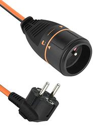 Electraline 57036A - Alargador alargador (20 m, 3 m, 1,5 mm, hembra), color negro y naranja