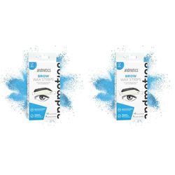 andmetics BROW wax strips: sopracciglia brevettata cera fredda depilazione strisce, forma perfetta per modellare, cera, tintura (stencil), senza pelare le sopracciglia. (Confezione da 2)