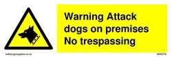 guard dog in warning triangle Sign - 150x50mm - L15