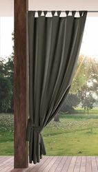 Eurofirany Garden utomhusgardiner med ögla – 1 st. Avtagbara slingor, solskydd insynsskydd vindtäta vattentäta gardiner för paviljong terrass pergola, 155 x 220 cm, grafit